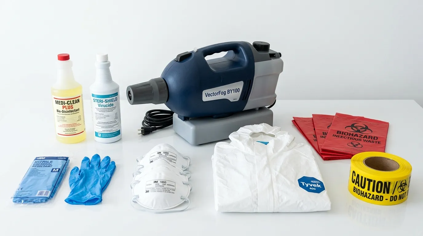 Professional biohazard remediation crew working in Lynwood